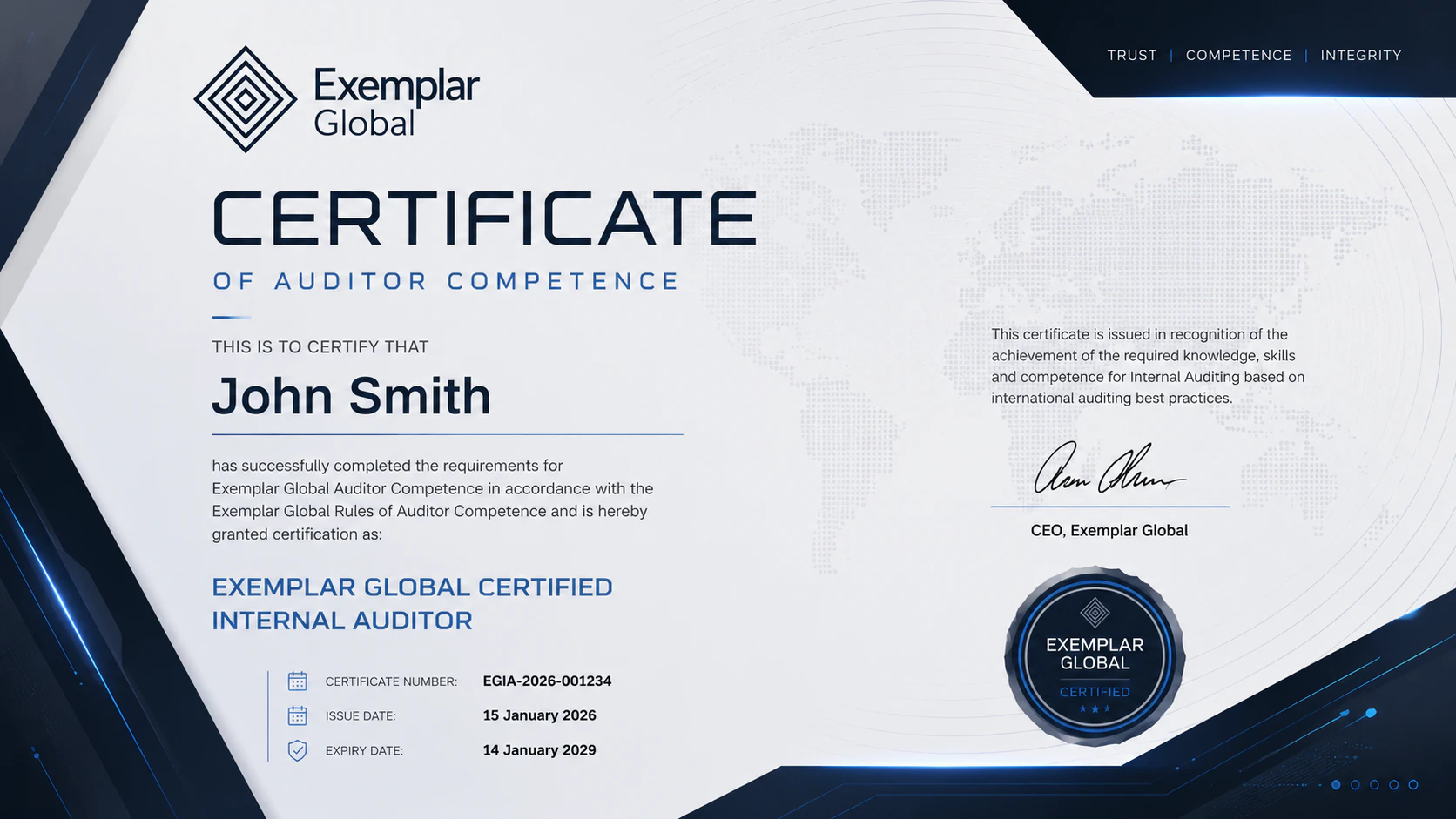 Exemplar Global Internal Auditor training